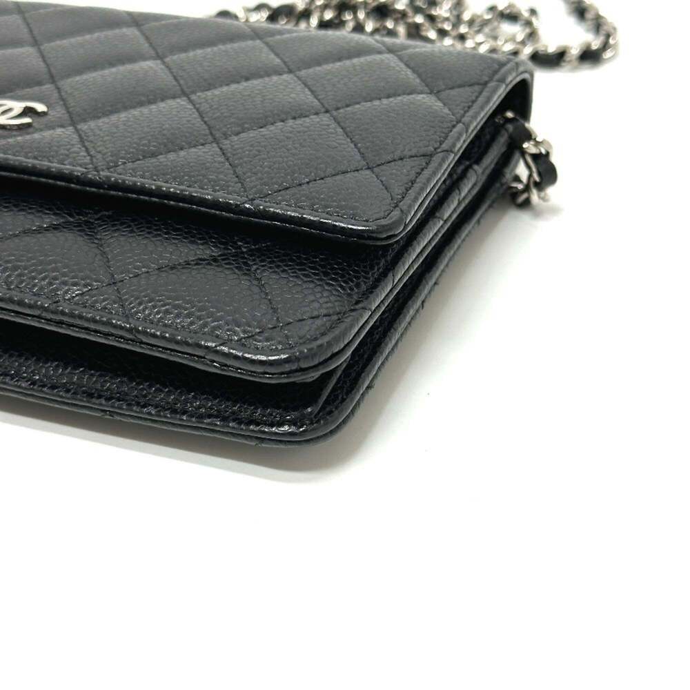 CHANEL Authentic Black Caviar Leather Logo Wallet - Picture 4 of 16